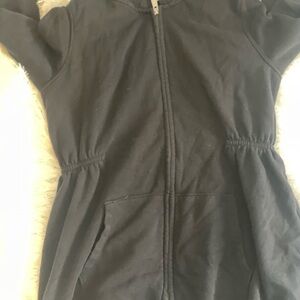 Black Maternity Zip-Up Hoodie